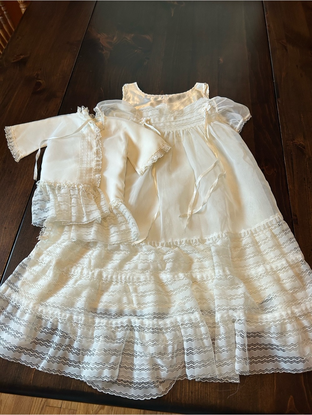 White Lace-Trim Girls' Formal Dress with Coordinating Jacket